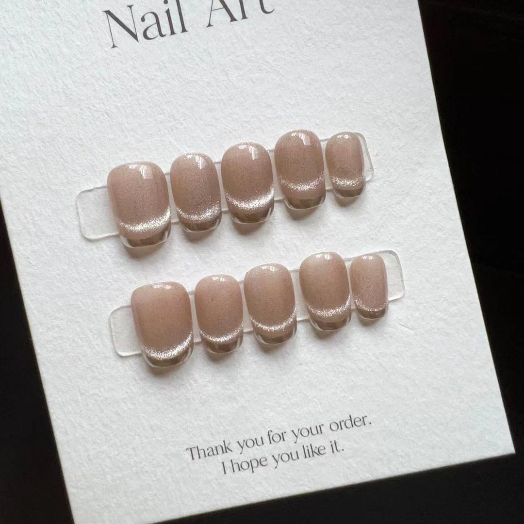 Elegant Press-On Nail Set with Sparkling Design Stornfield