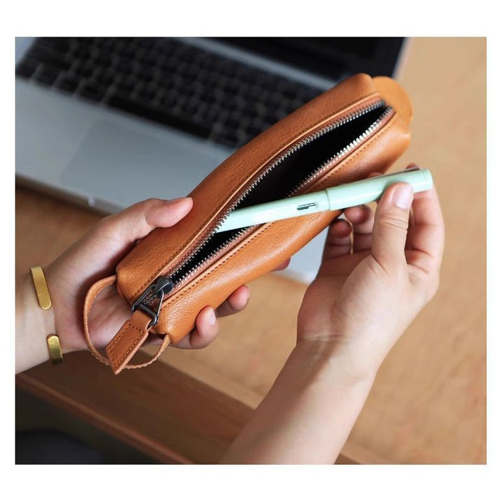 Premium Leather Zippered Pencil Case