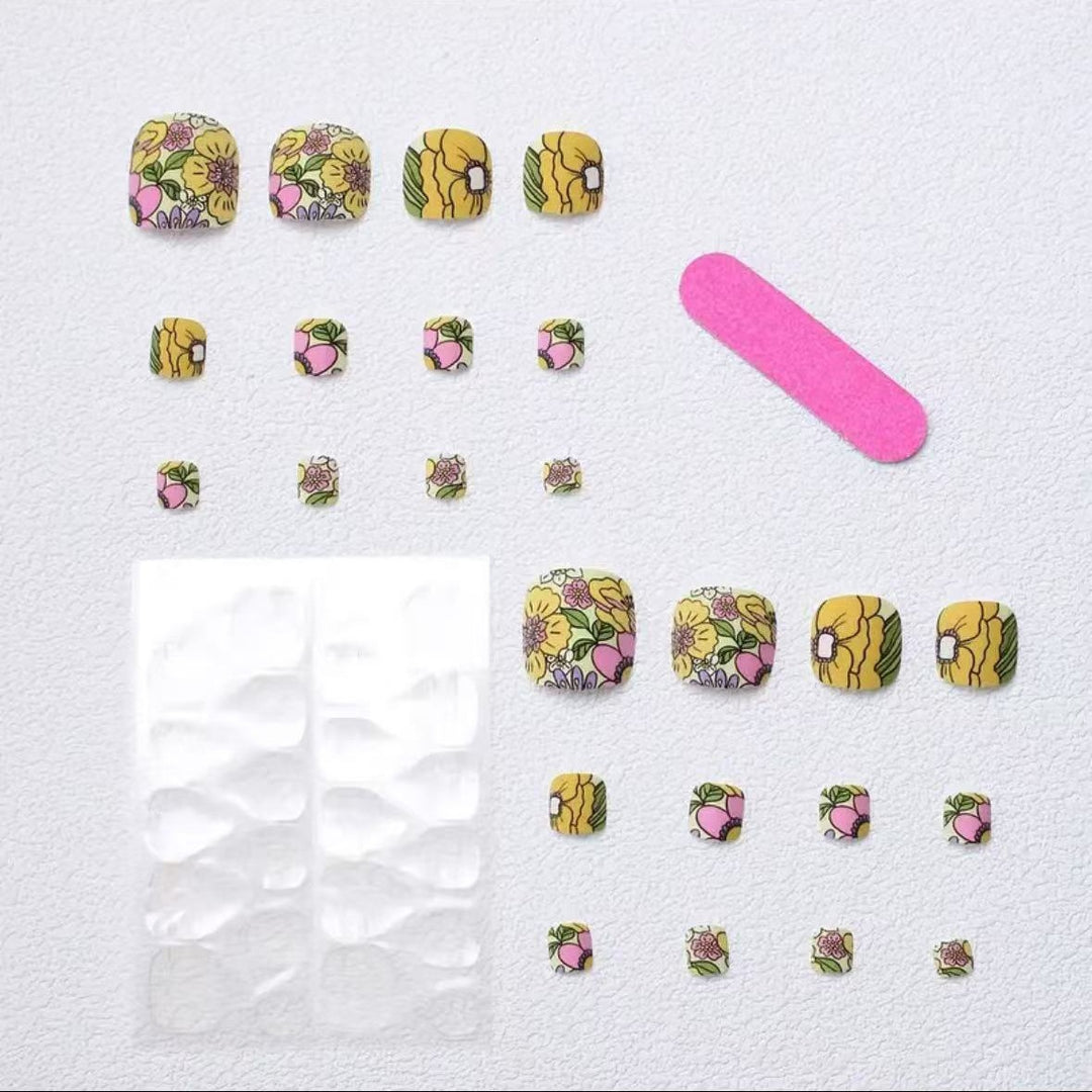 Artificial Nail Set with Colorful Flower Design Stornfield