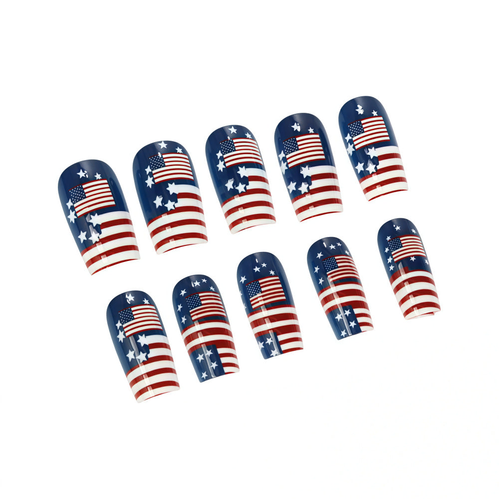 Artificial nails with patriotic flag motif Stornfield