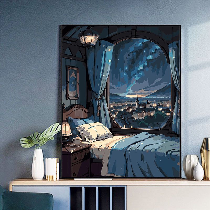 Cozy Bedroom Scene Canvas Art Print Stornfield