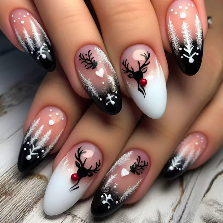 Artificial nails in festive reindeer design Stornfield