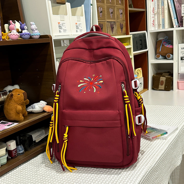 Backpack with Colorful Decorations and Innovative Compartments Stornfield