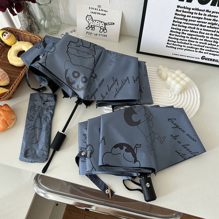 Women's Automatic Umbrella with Creative Comic Design Stornfield