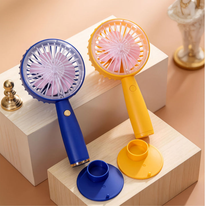 Women's portable USB hand fan with flexible tilt mechanism and ergonomic handle Stornfield