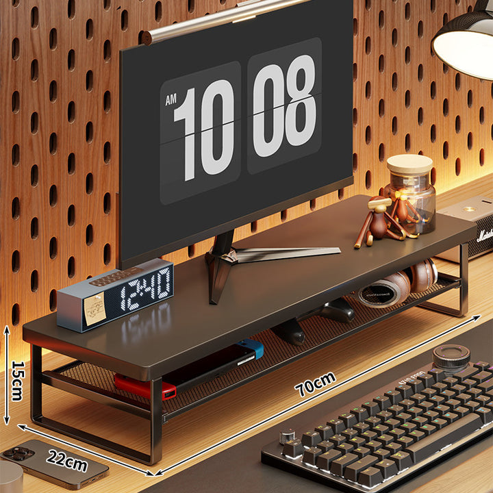 Ergonomic Monitor Stand Riser with Mesh Storage Drawer and Metal Frame