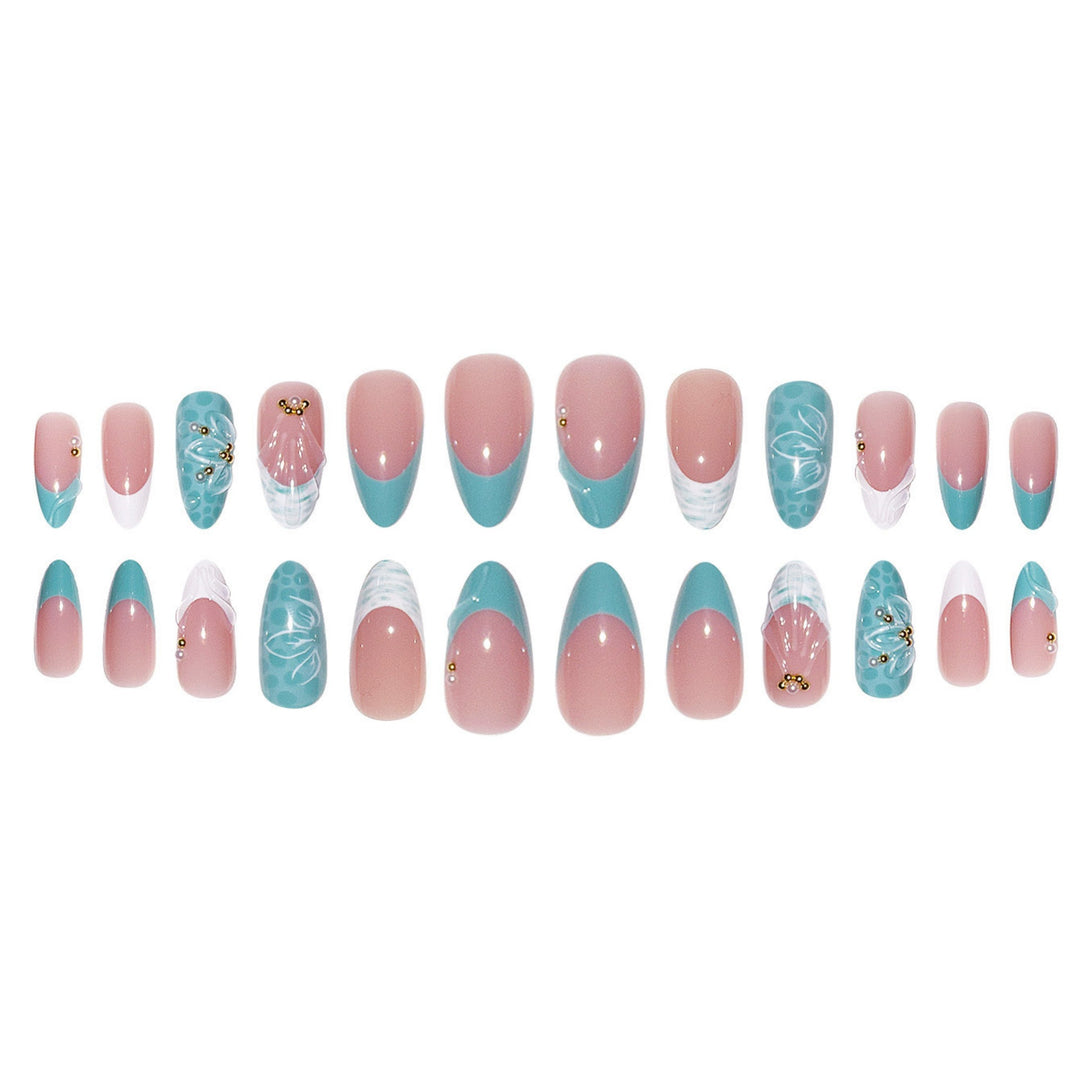 Decorative Floral Stiletto Press-On Nails Stornfield