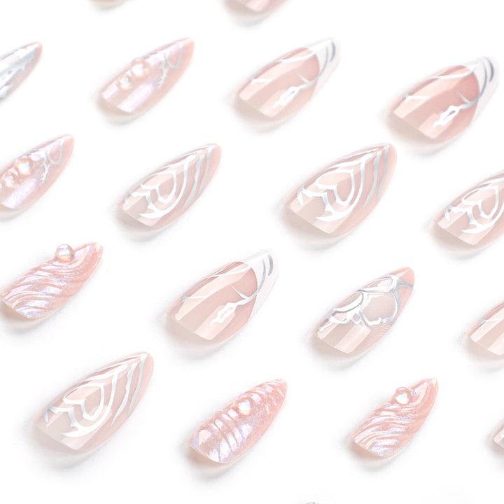 Artistic stiletto nails with holographic effects Stornfield