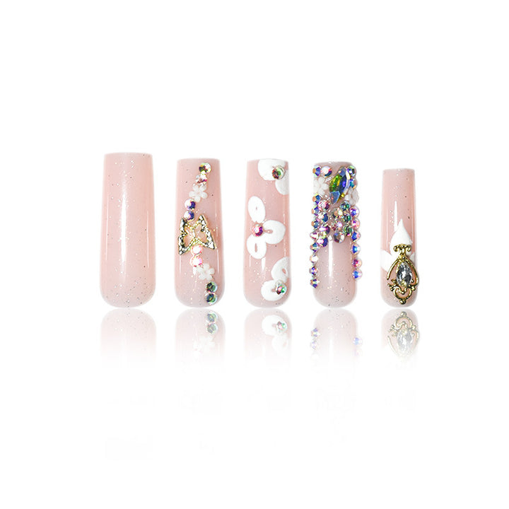 Floral Decorative Press-On Nail Extensions Stornfield
