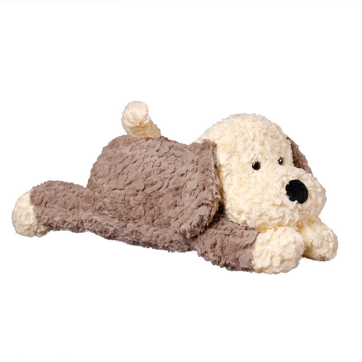 Long-Body Plush Dog Lumbar Pillow with Weighted Core and Ultra-Soft Faux Fur Stornfield