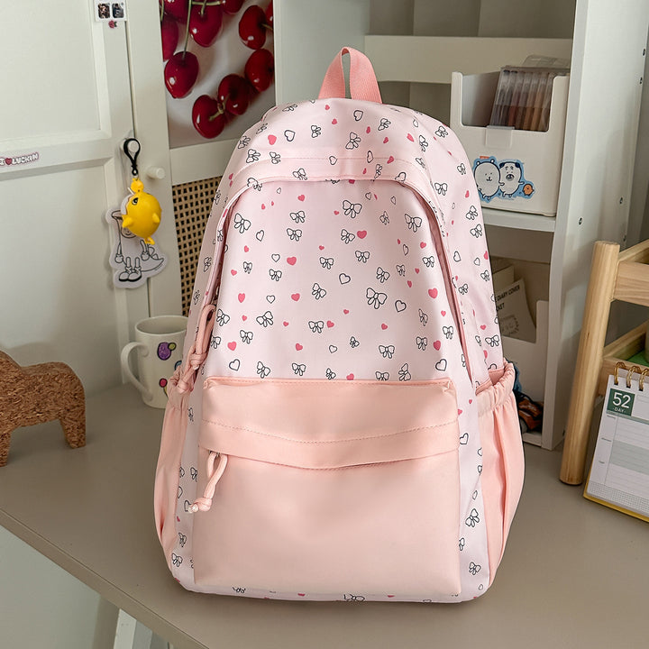 Stylish Heart-Printed Backpack Stornfield
