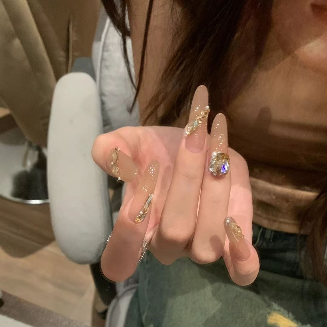 Luxury Rhinestone-Embellished Press-On Nail Art Stornfield