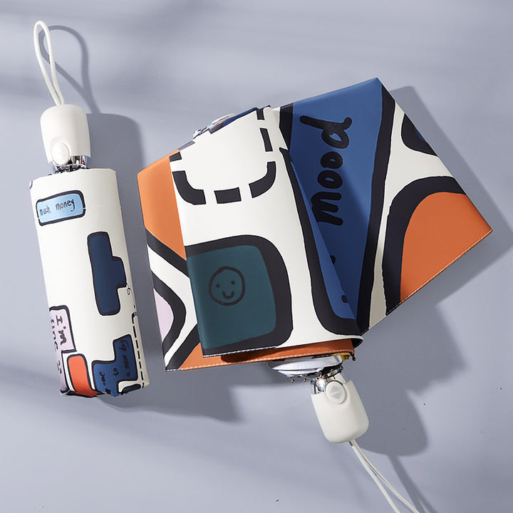 Women's Foldable Umbrella with Unique Graphic Design Stornfield