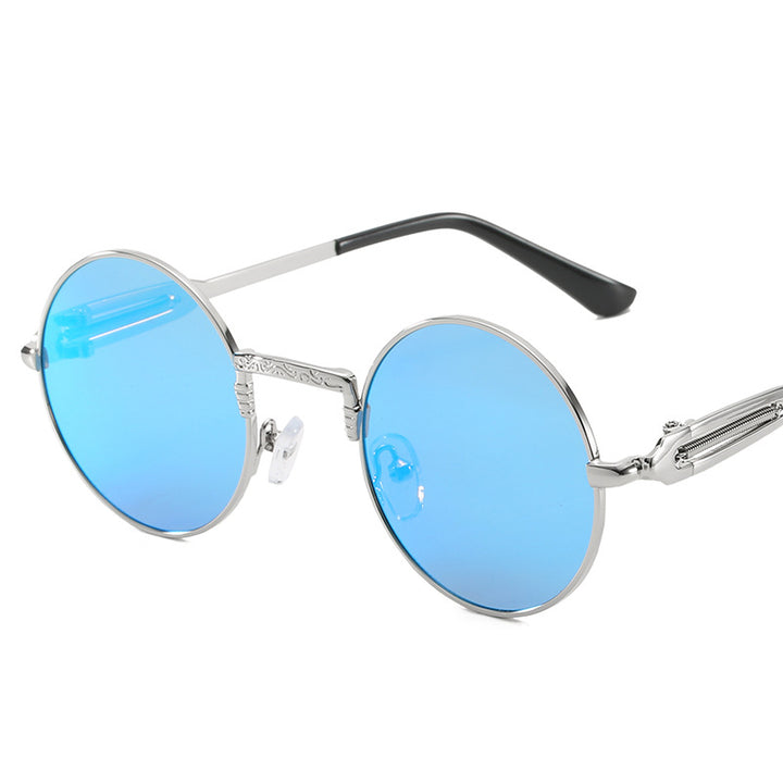 Women's round fashionable sunglasses with fine metal frame Stornfield