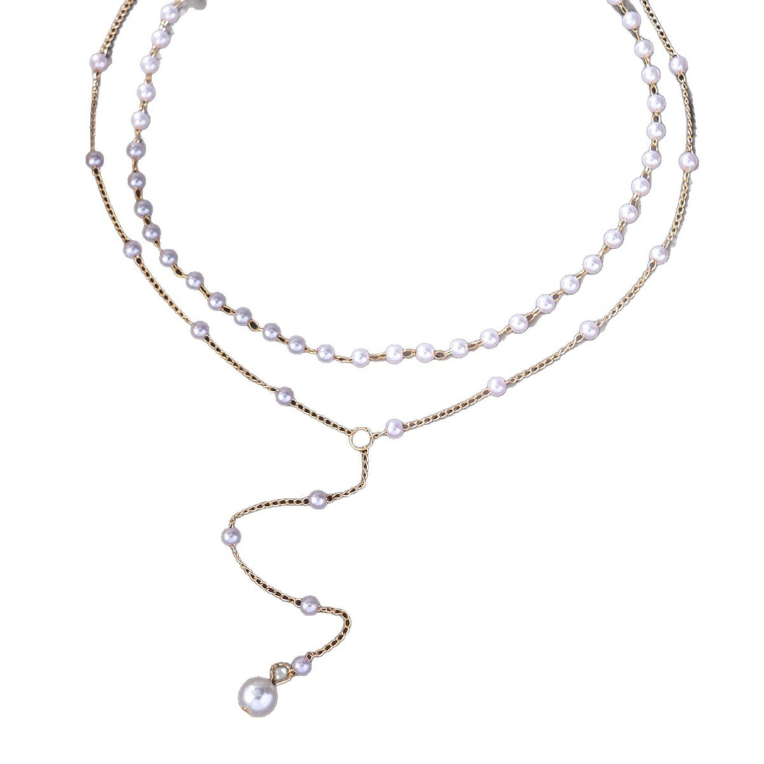 Layered Pearl Chain Necklace Stornfield