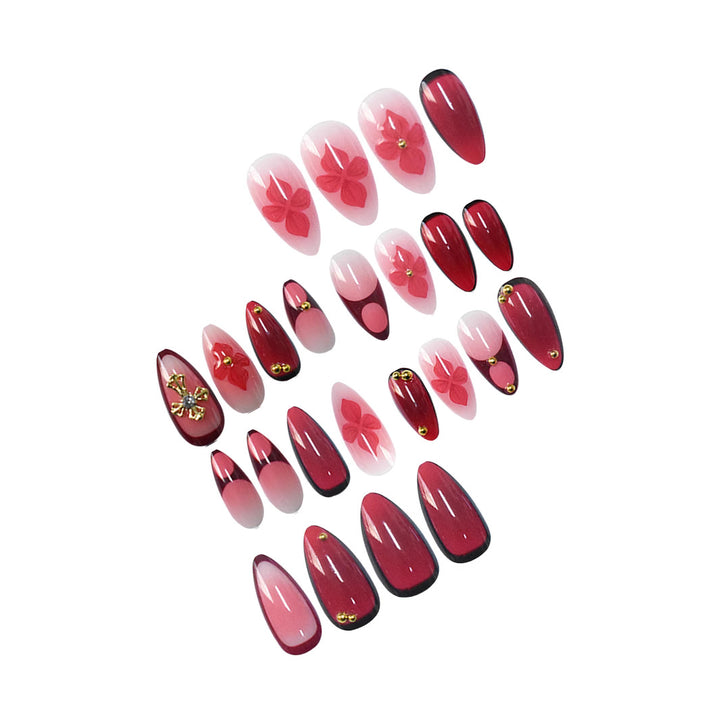 Premium Artistic Floral Stiletto Press-On Nails Stornfield