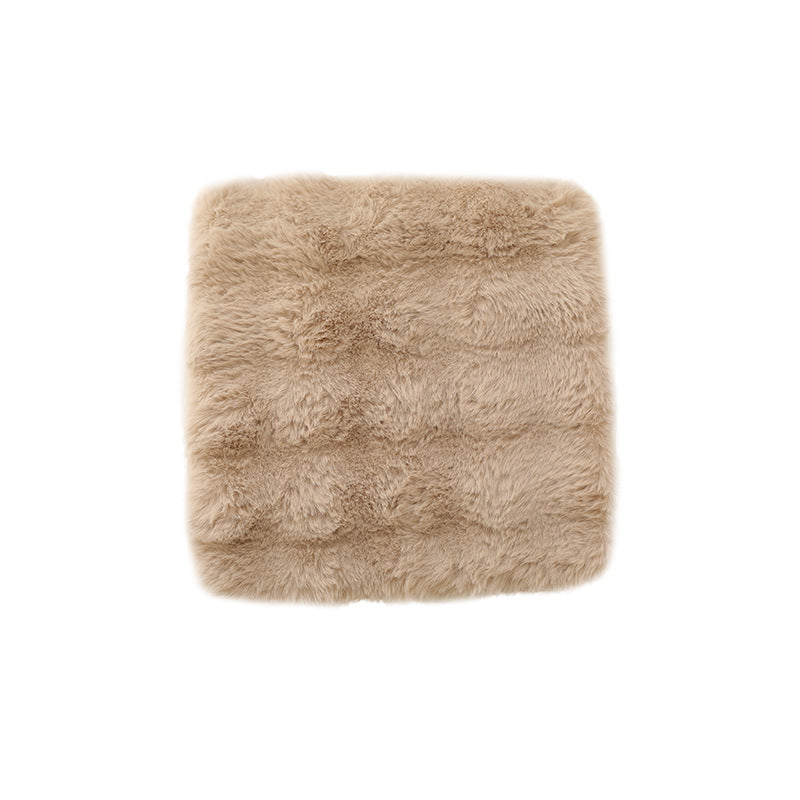 Fur Crop Top with Spaghetti Straps and Textured Zigzag Pattern