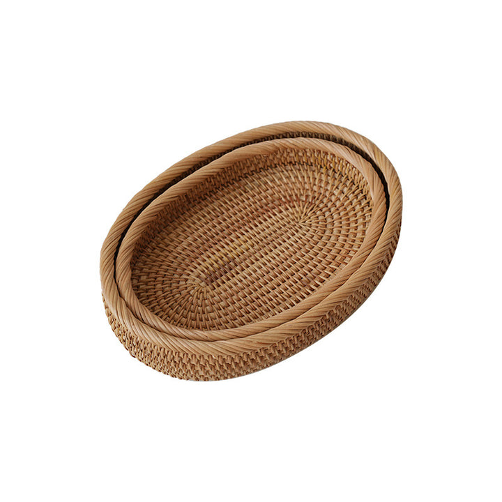 Women's oval decorative basket made of woven natural material Stornfield