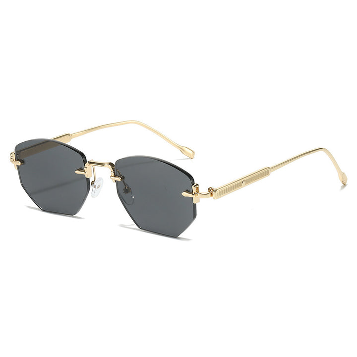 Geometric Frame Sunglasses with Elegant Gold Accents Stornfield