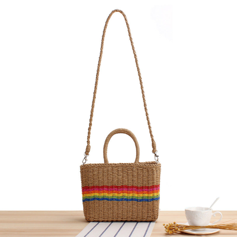 Colorful basket bag with unique details Stornfield