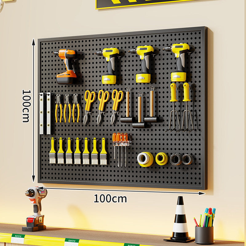 Large Rectangle Wall-Mounted Perforated Metal Pegboard Tool Storage Panel