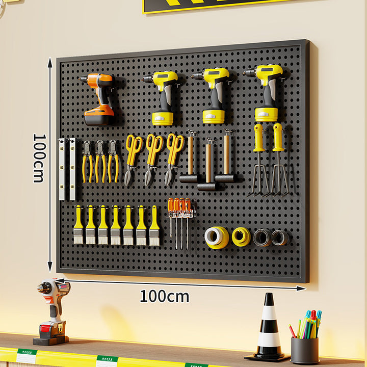Large Rectangle Wall-Mounted Perforated Metal Pegboard Tool Storage Panel