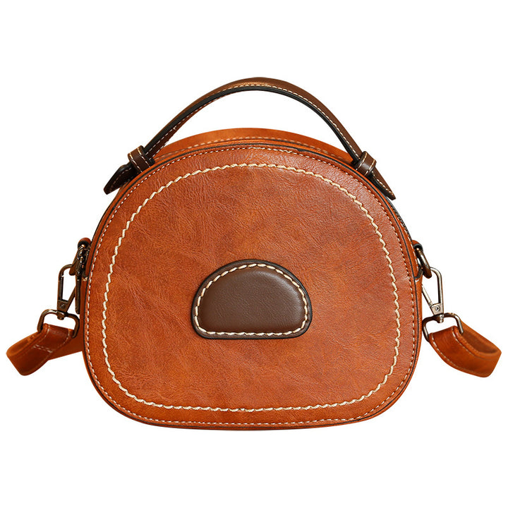 Vintage-Inspired Round Crossbody Bag