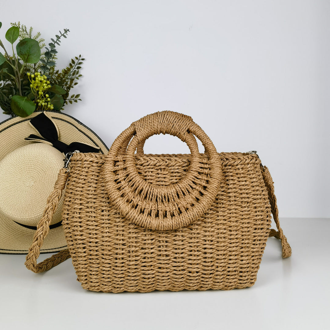 Handcrafted rattan bag with shoulder strap Stornfield