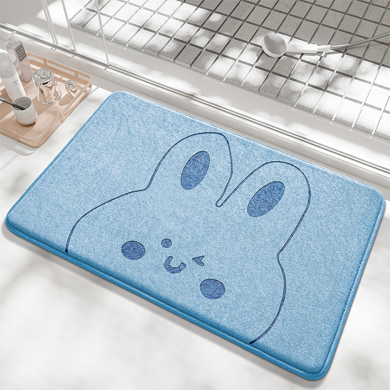 Playful Bunny Design Bath Mat Stornfield