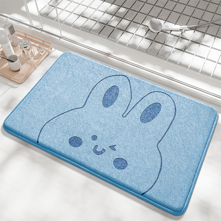 Playful Bunny Design Bath Mat Stornfield