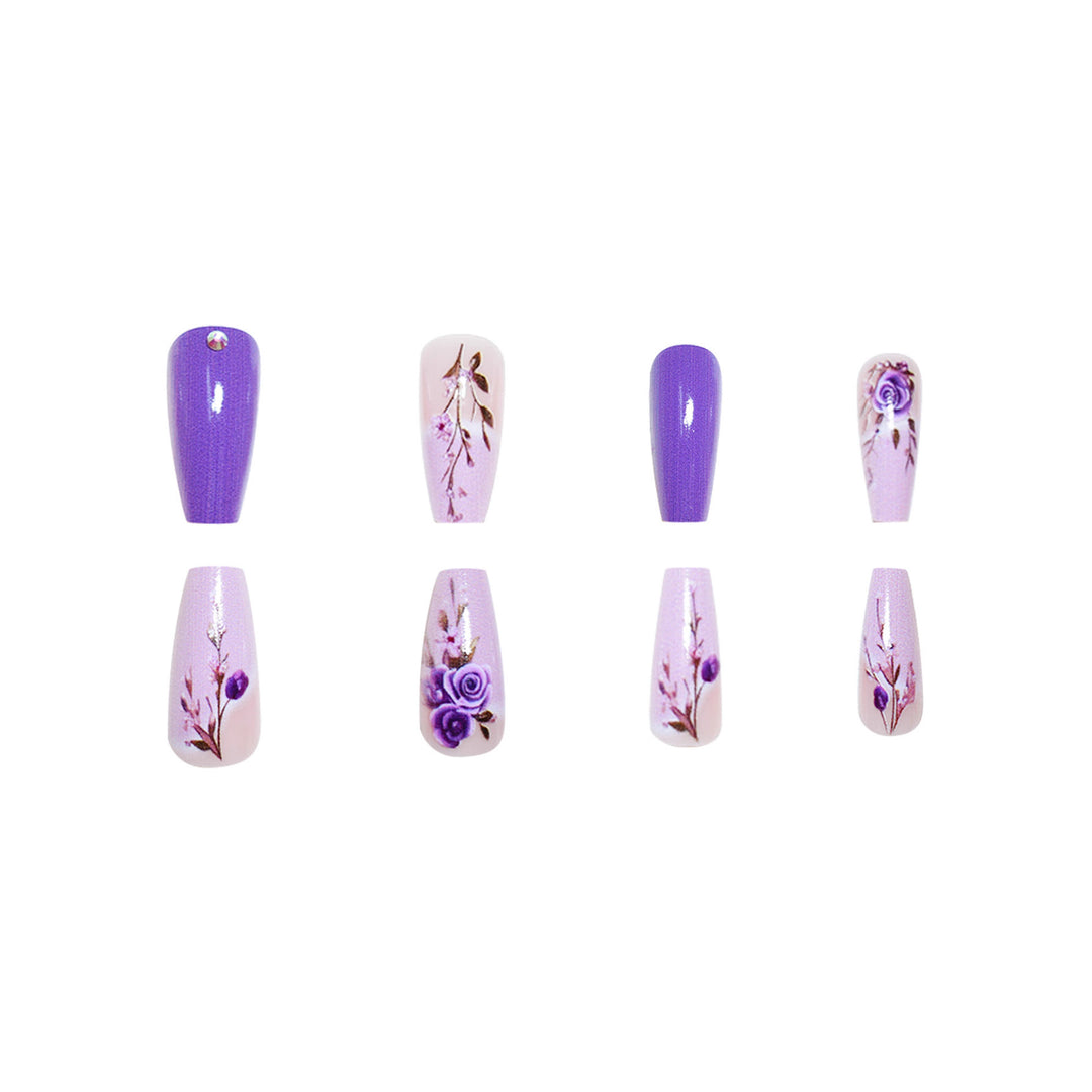 Elegant Floral 3D Press-On Nail Extensions Stornfield