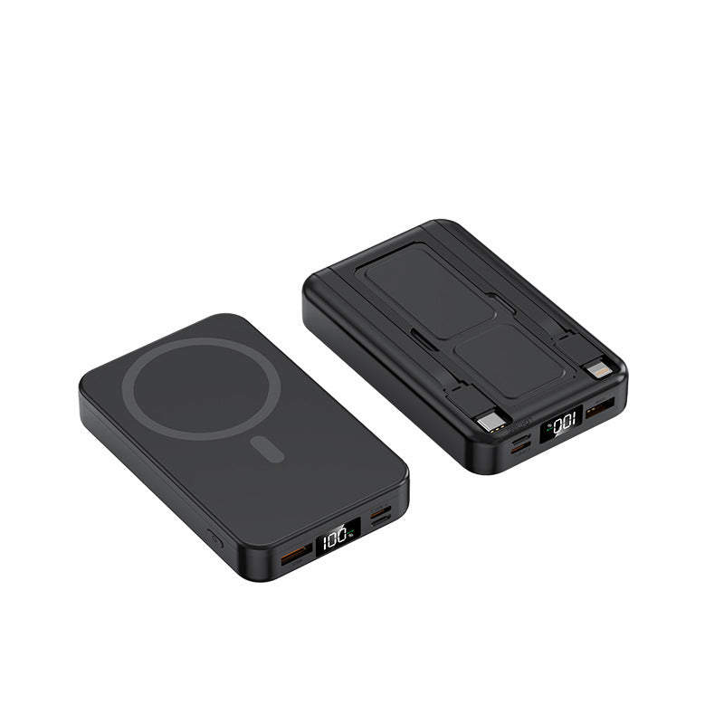 Portable power bank with integrated Qi charging function and digital capacity display Stornfield