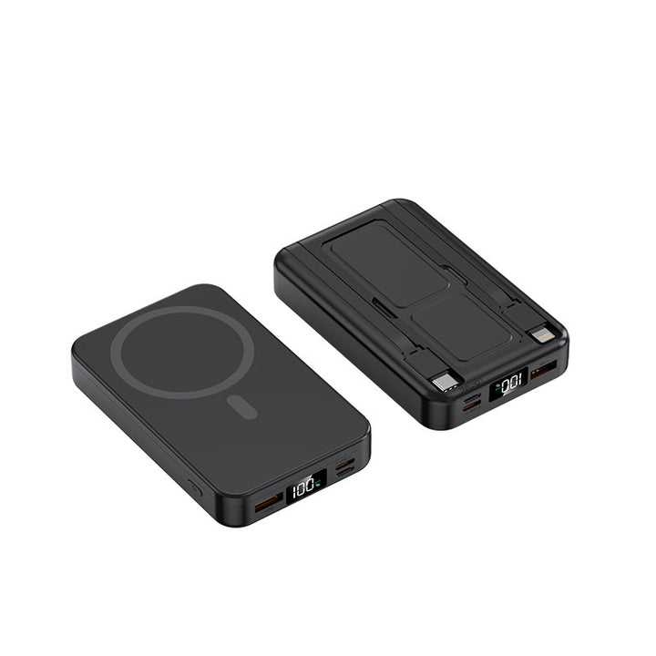 Portable power bank with integrated Qi charging function and digital capacity display Stornfield