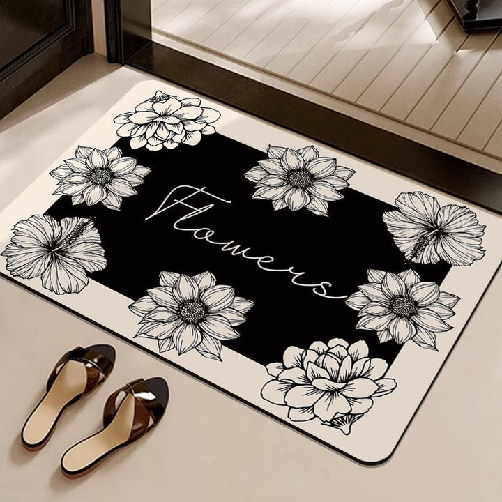 Decorative Flower-Themed Entrance Mat
