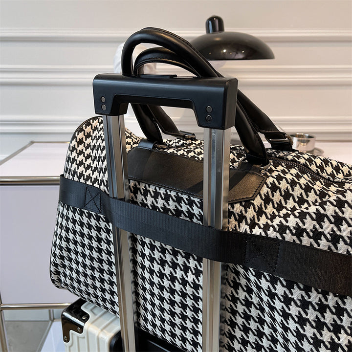 Stylish Houndstooth Weekender Duffle Bag Stornfield