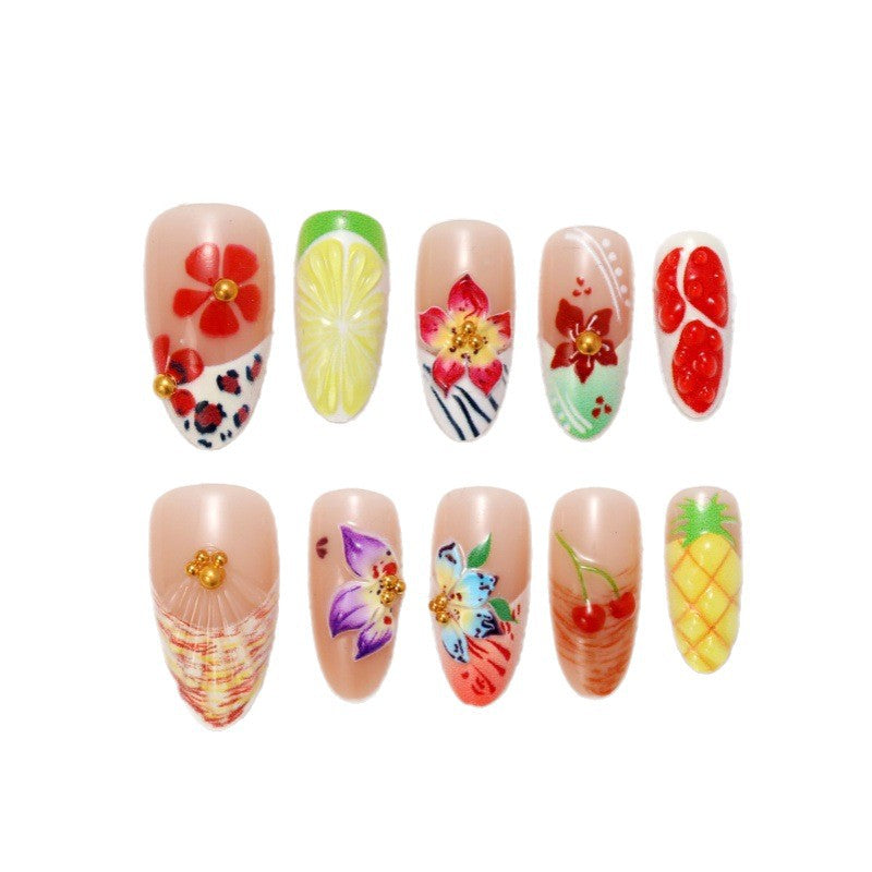 Flower Motif Artificial Nails Stornfield