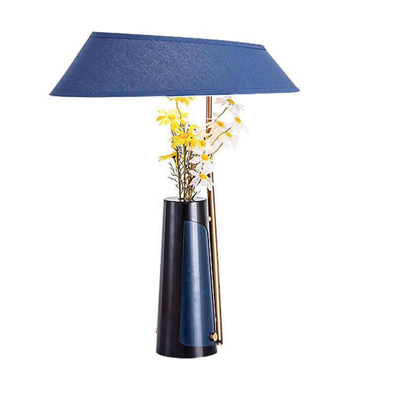 Decorative Accent Table Lamp with Floral Arrangement