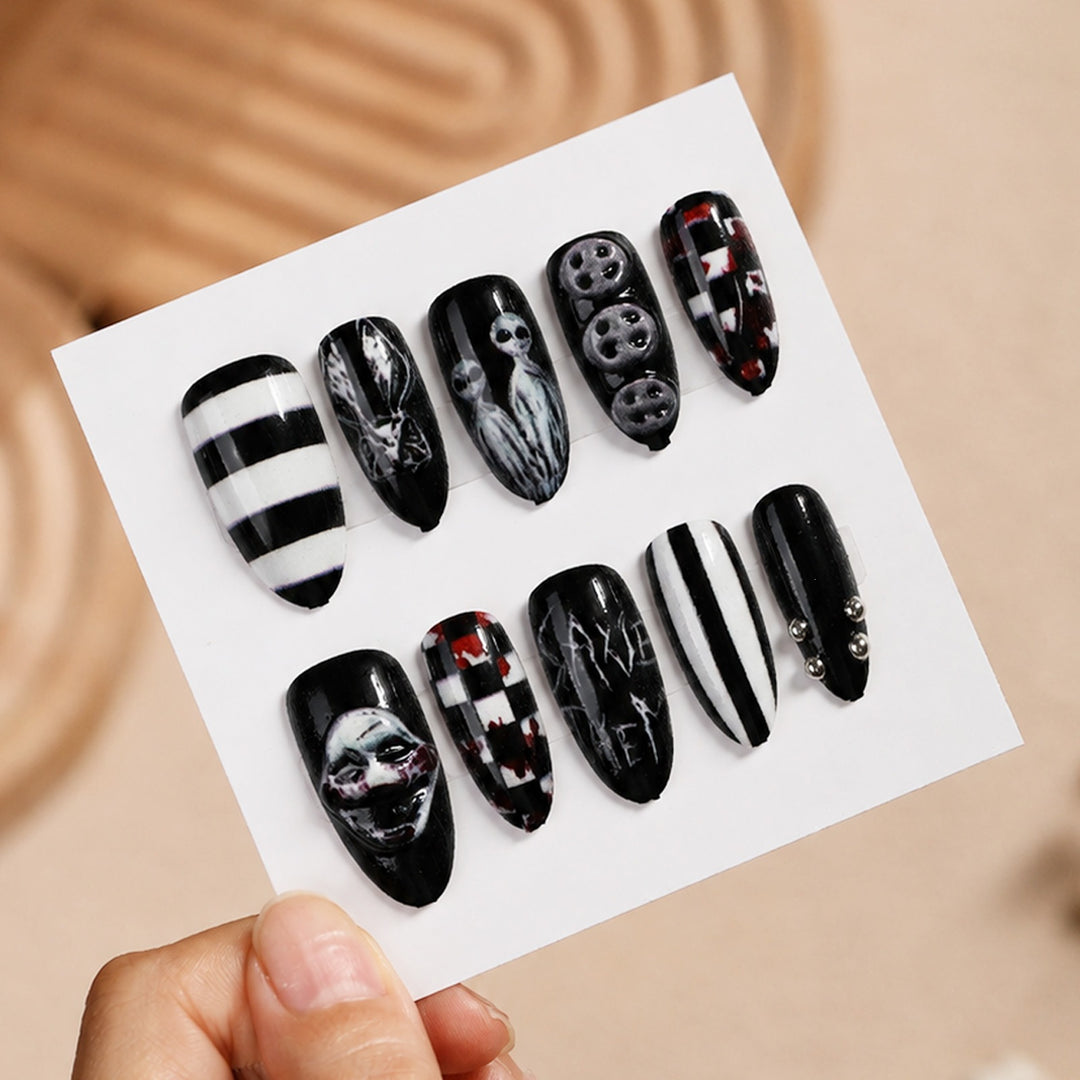 Creepy Halloween Nail Art Set with Creative Designs and 3D Effects Stornfield