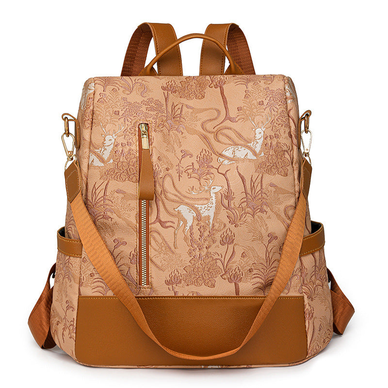 Elegant Floral Embossed Backpack Stornfield