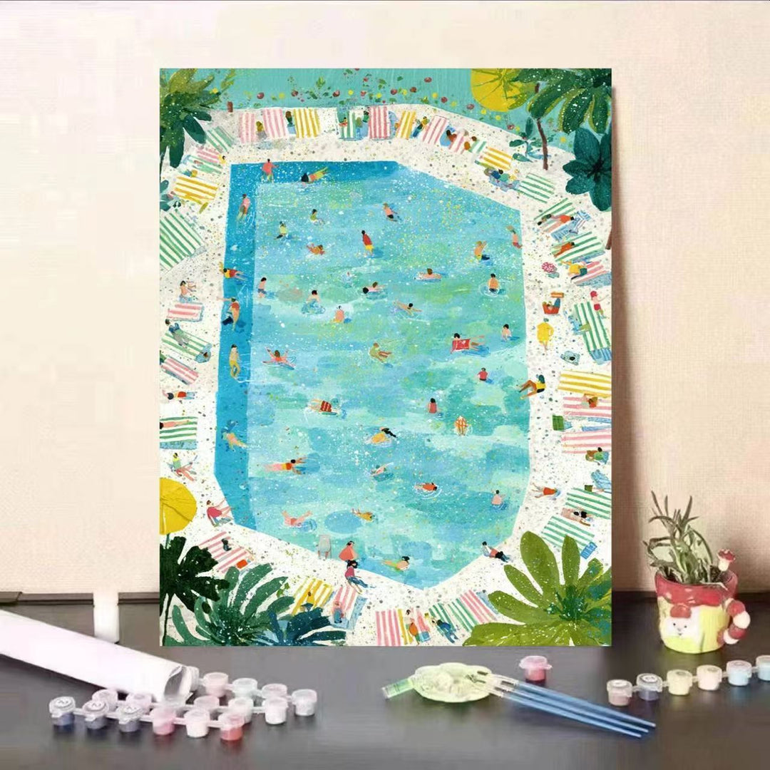 Creative Poolside Scene Paint by Numbers Kit Stornfield