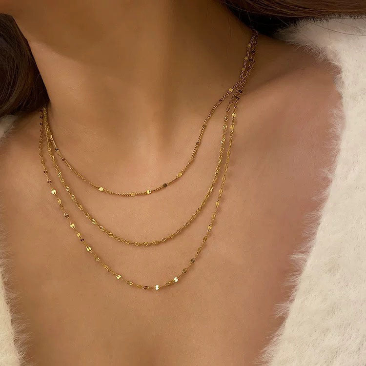 Multi-Layered Silver Chain Necklace Stornfield