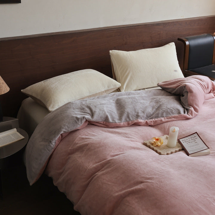 Similar microfiber duvet cover set with ultra-soft velour finish and pillowcases
