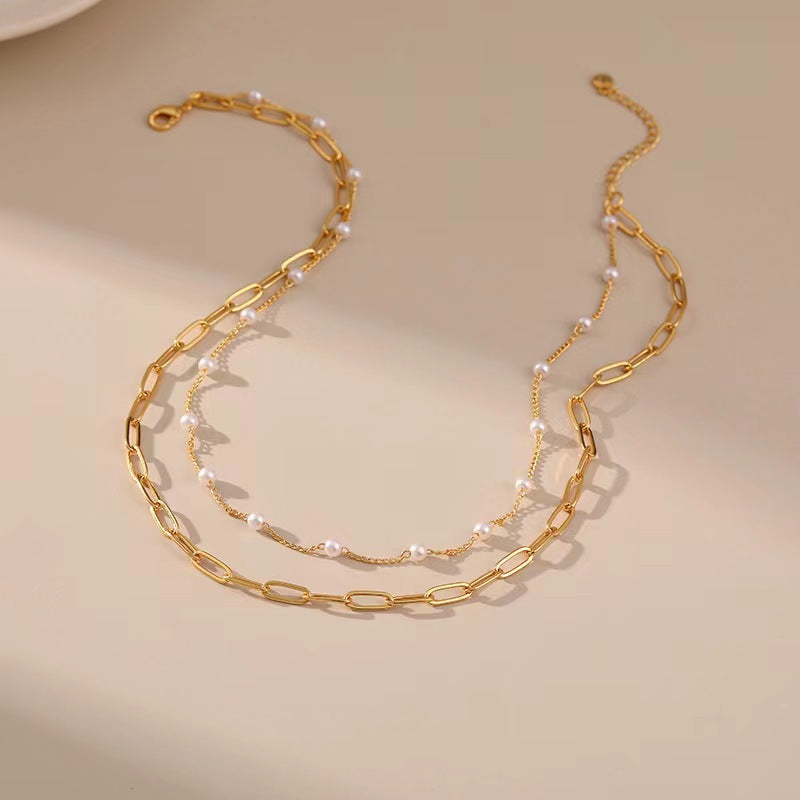 Double Layered Pearl Chain Anklet Stornfield