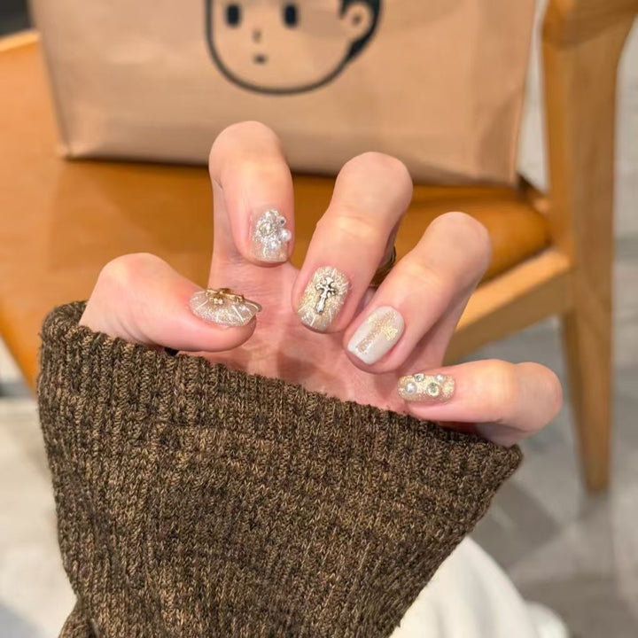 Artistic Crystal-Embellished Nail Art Set