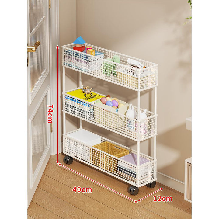 Slim Vertical Mesh Basket Organizer Rack for Narrow Spaces