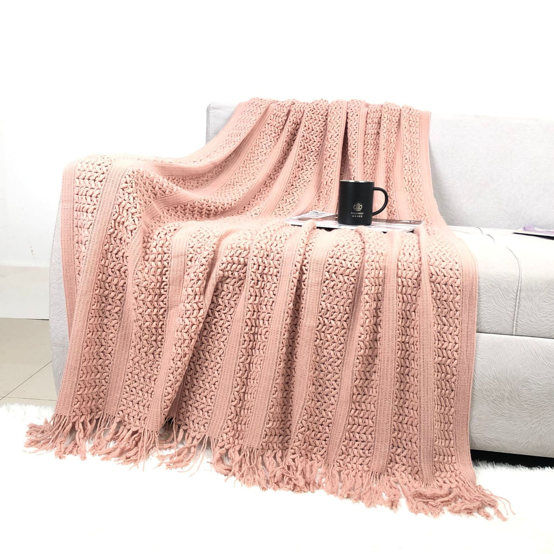 Textured Handwoven Throw Blanket Stornfield
