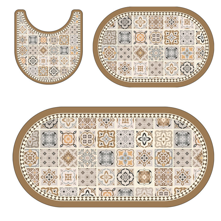 Vintage Mosaic Design Kitchen Mat Set
