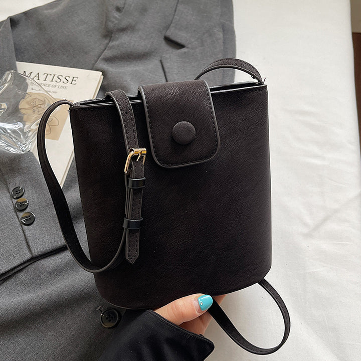 Compact Crossbody Bag with Cute Plush Charm