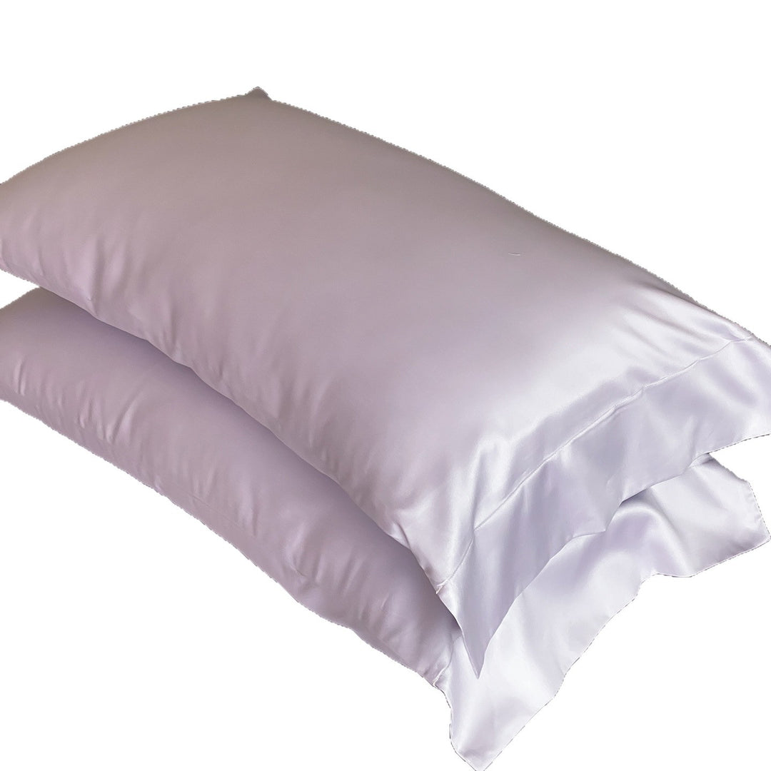 Premium cotton satin pillowcase set with hotel closure and fine piping