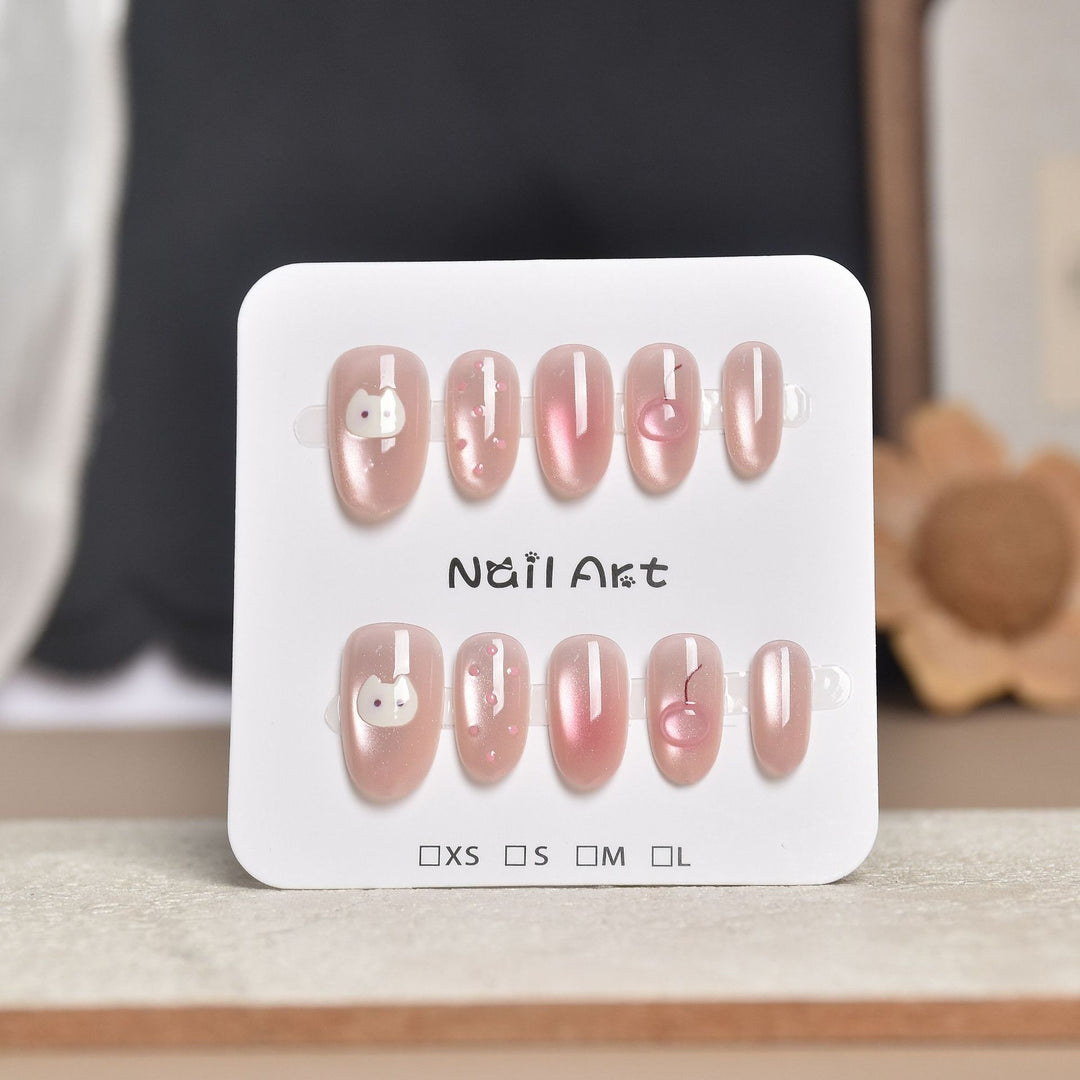 Decorative Press-On Nail Extensions with Floral Accents Stornfield